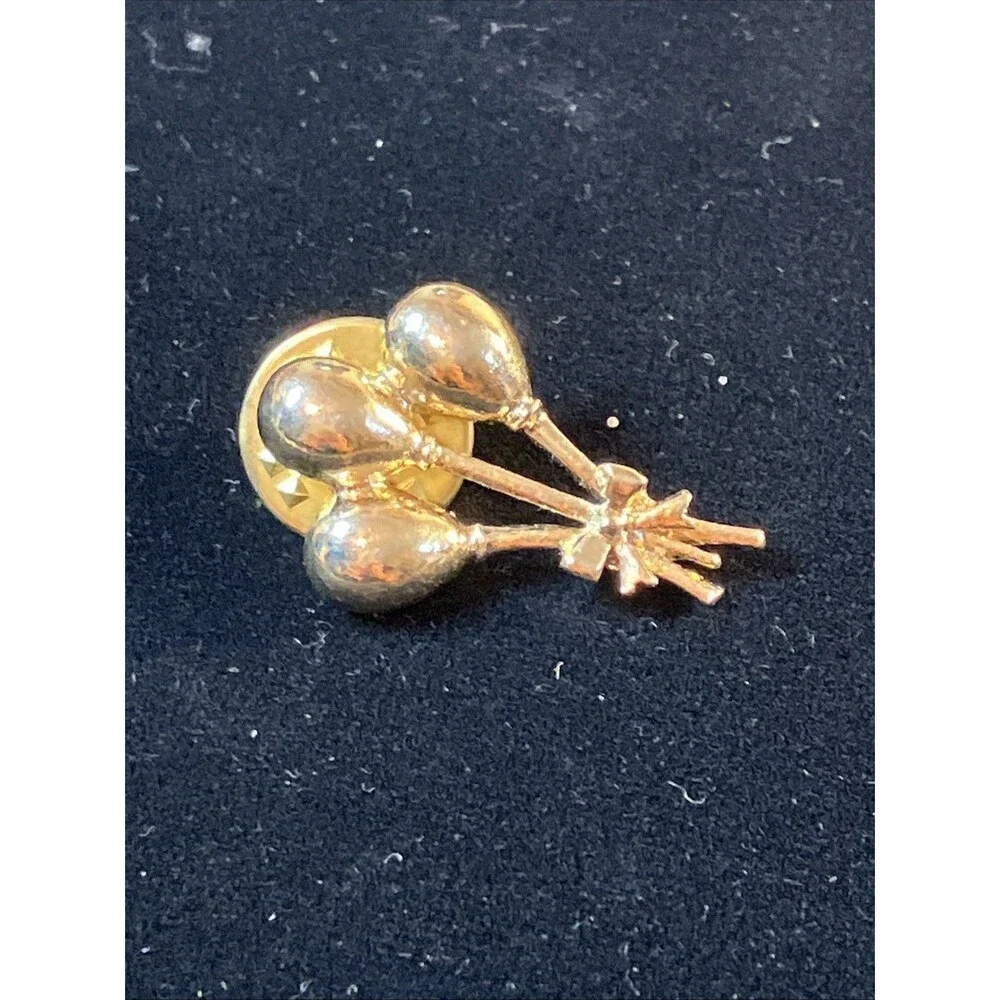 Signed JJ Balloons Lapel Pin Jonette Jewelry Birthday Balloon Gold Tone Vintage